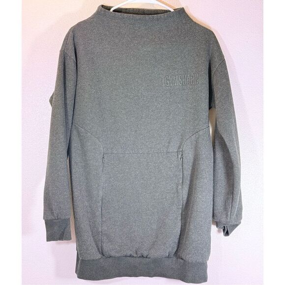 Gymshark Mock Neck Gray Tunic Women's Sweatshirt Small - Picture 1 of 9
